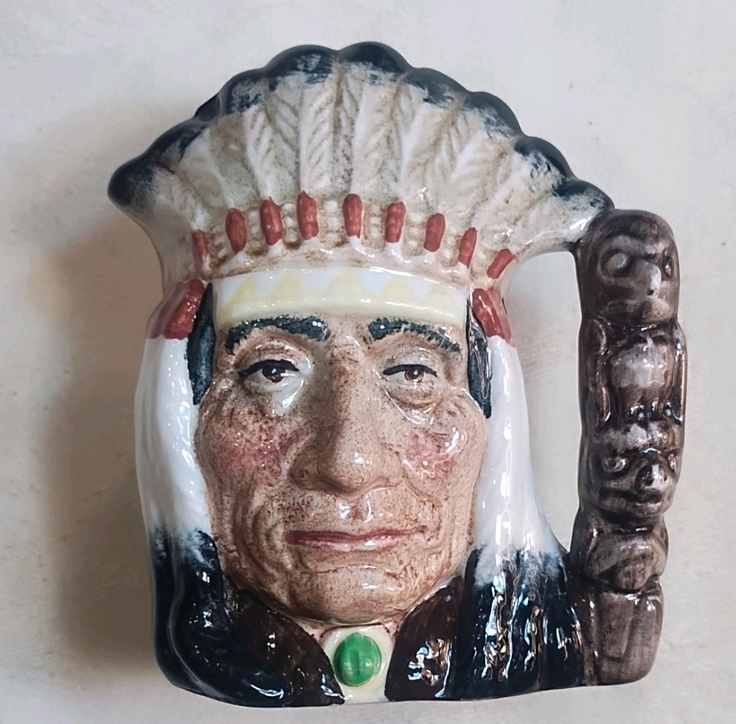 Vintage 1966 Royal Doulton North American Indian D6614 Character Toby Mug
