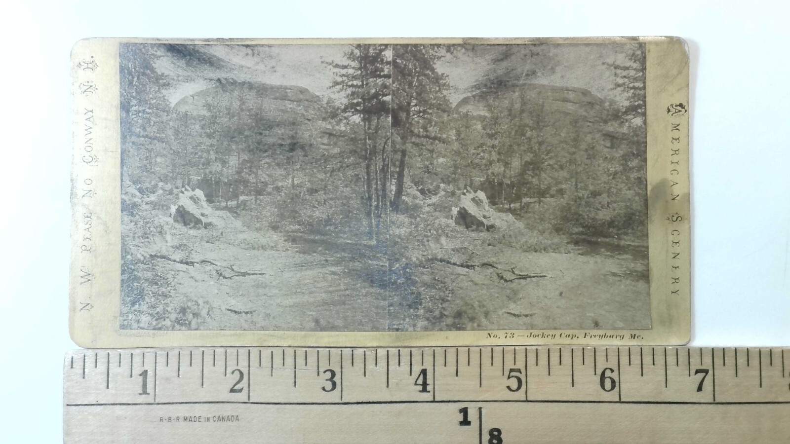 Jockey Caps Fryeburg ME Stereoview N.W. Pease 1870s Landscape Maine