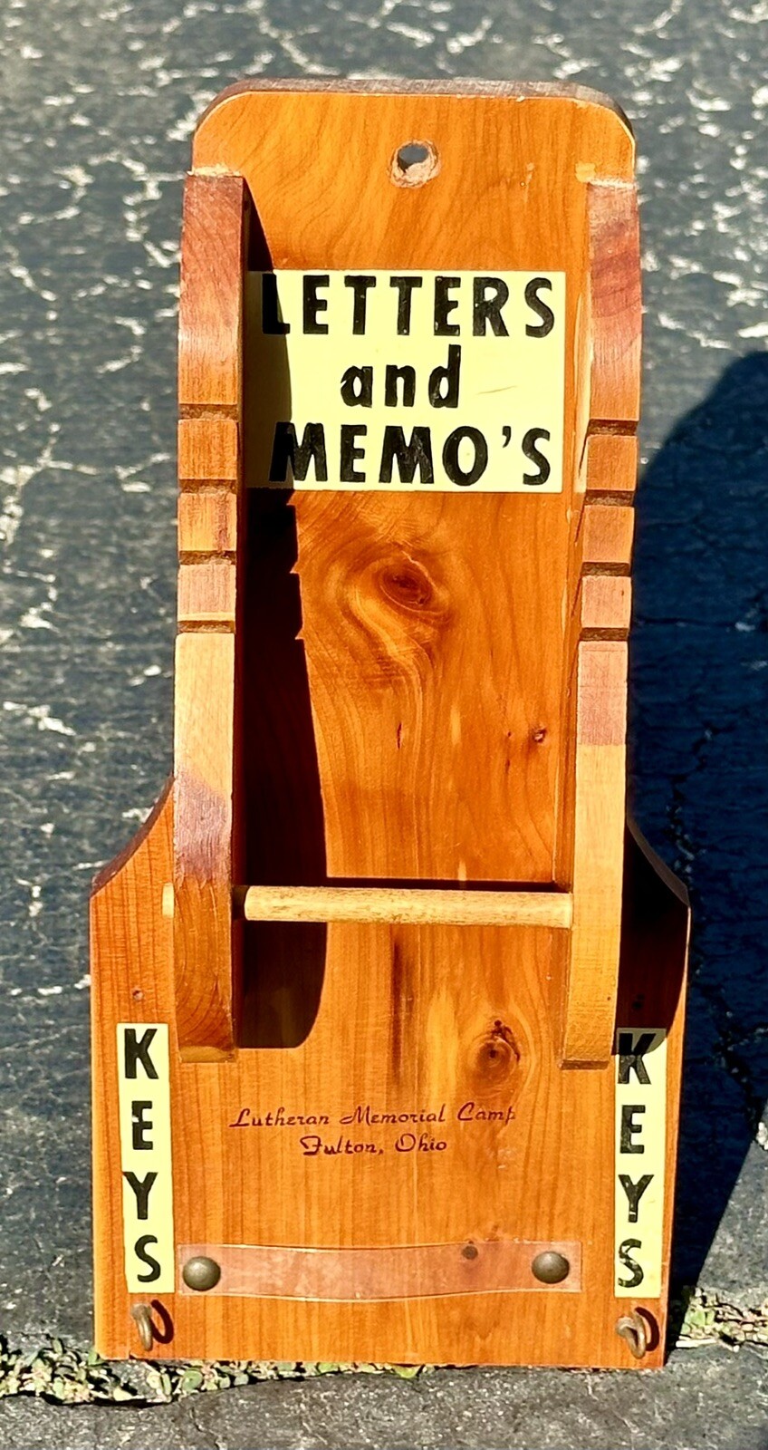 Fulton OH-Ohio Lutheran Memorial Camp, c1968 Vintage Key Holder Mail Holder