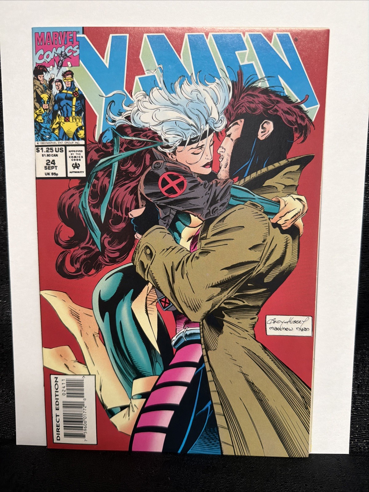 X-MEN #24 (1993) CLASSIC COVER GAMBIT AND ROGUE KISS ANDY KUBERT COVER