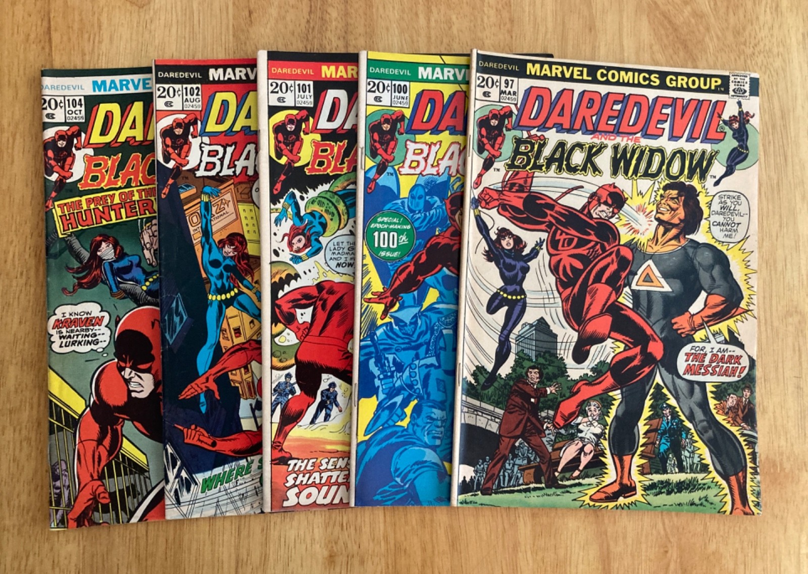 Lot of *5* 1973 DAREDEVIL: #97, 100, 101, 102, 104 *Keys* (FN-, Read...)