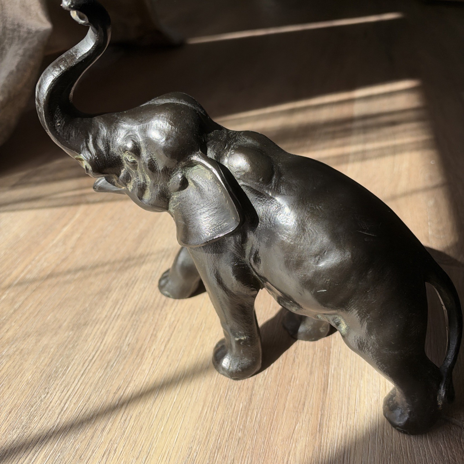A very rare vintage bronze elephant figurine.