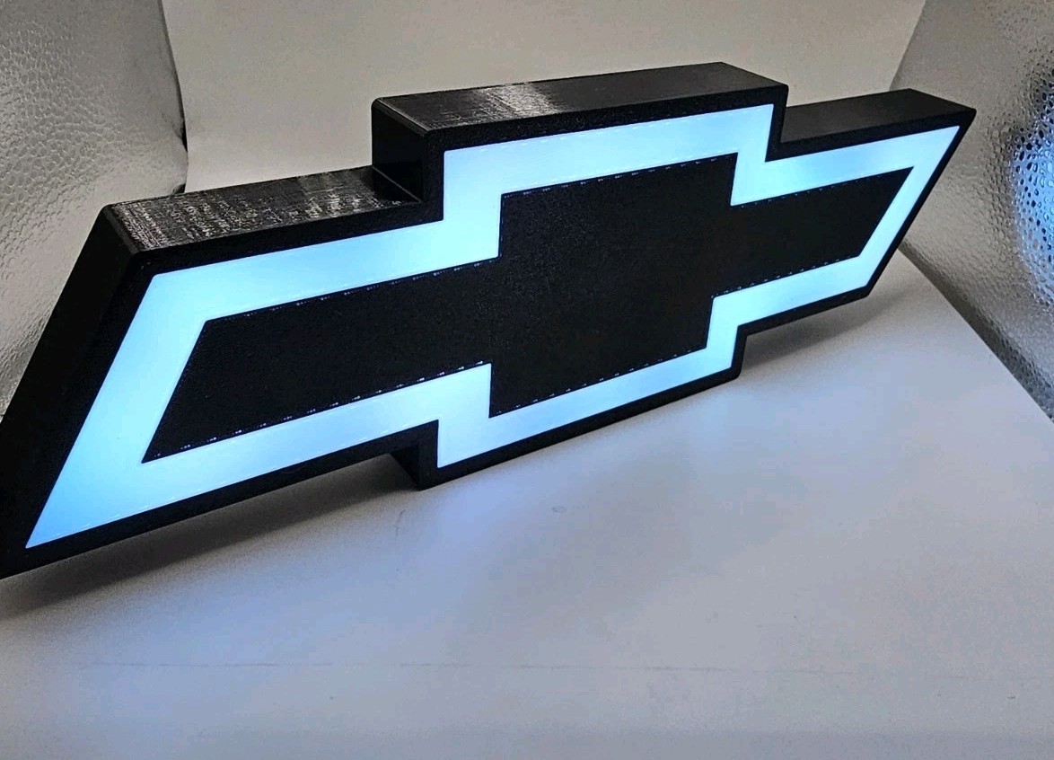 Chevy Chevrolet Light Sign Decor Man Cave LED Lightbox USB Powered shop