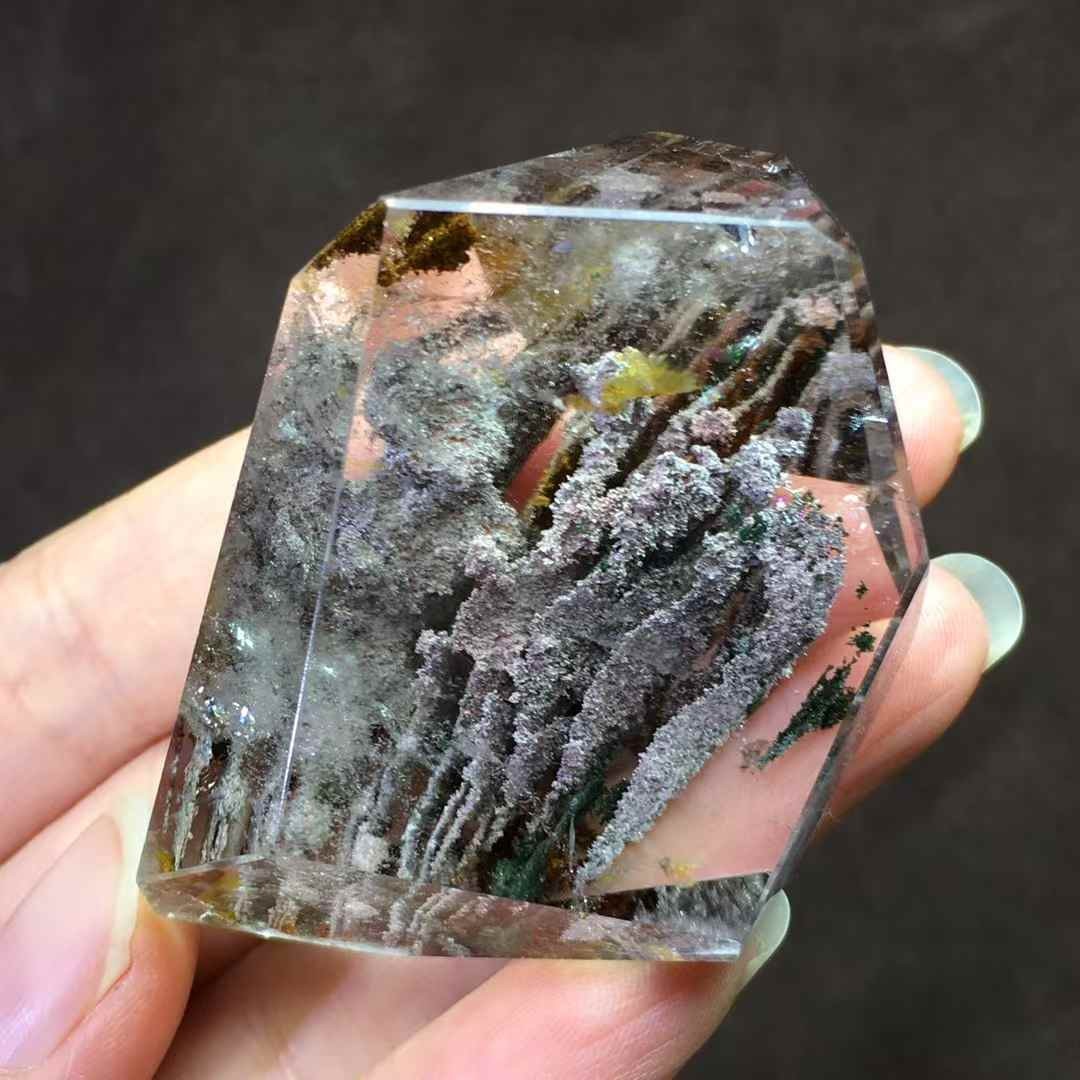 86g Natural Rainbow Color Ghost Quartz Freeform Crystal Energy Reiki Healing