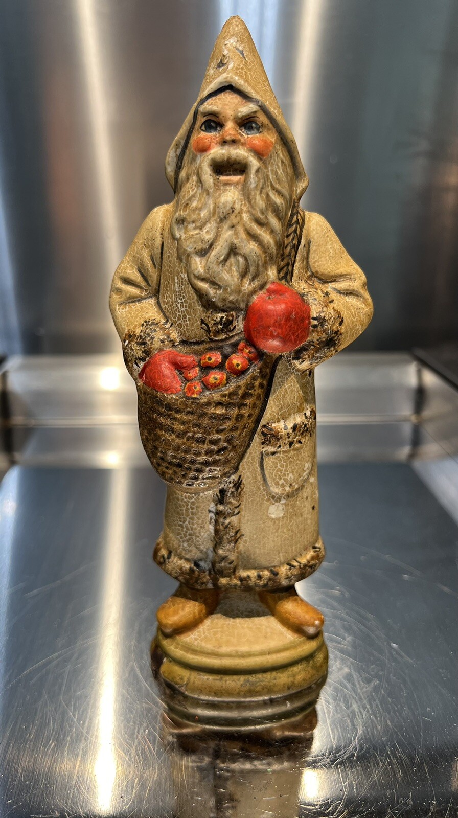 vintage vaillancourt folk art chalkware Santa Father Christmas 1987 #20 Read