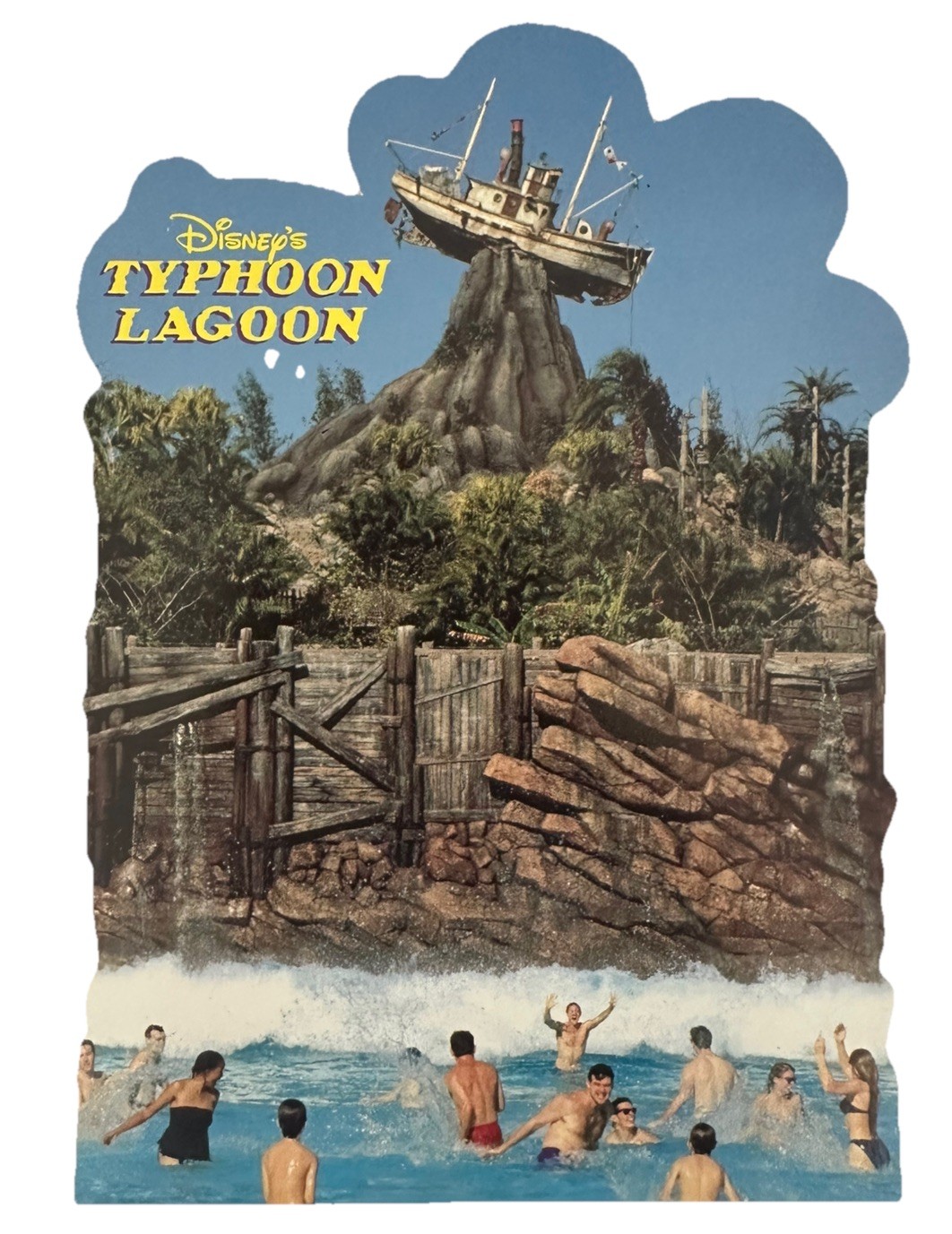 Vintage 1990s Disney Typhoon Lagoon Die-Cut Postcard Miss Tilly Unused SKU 40035