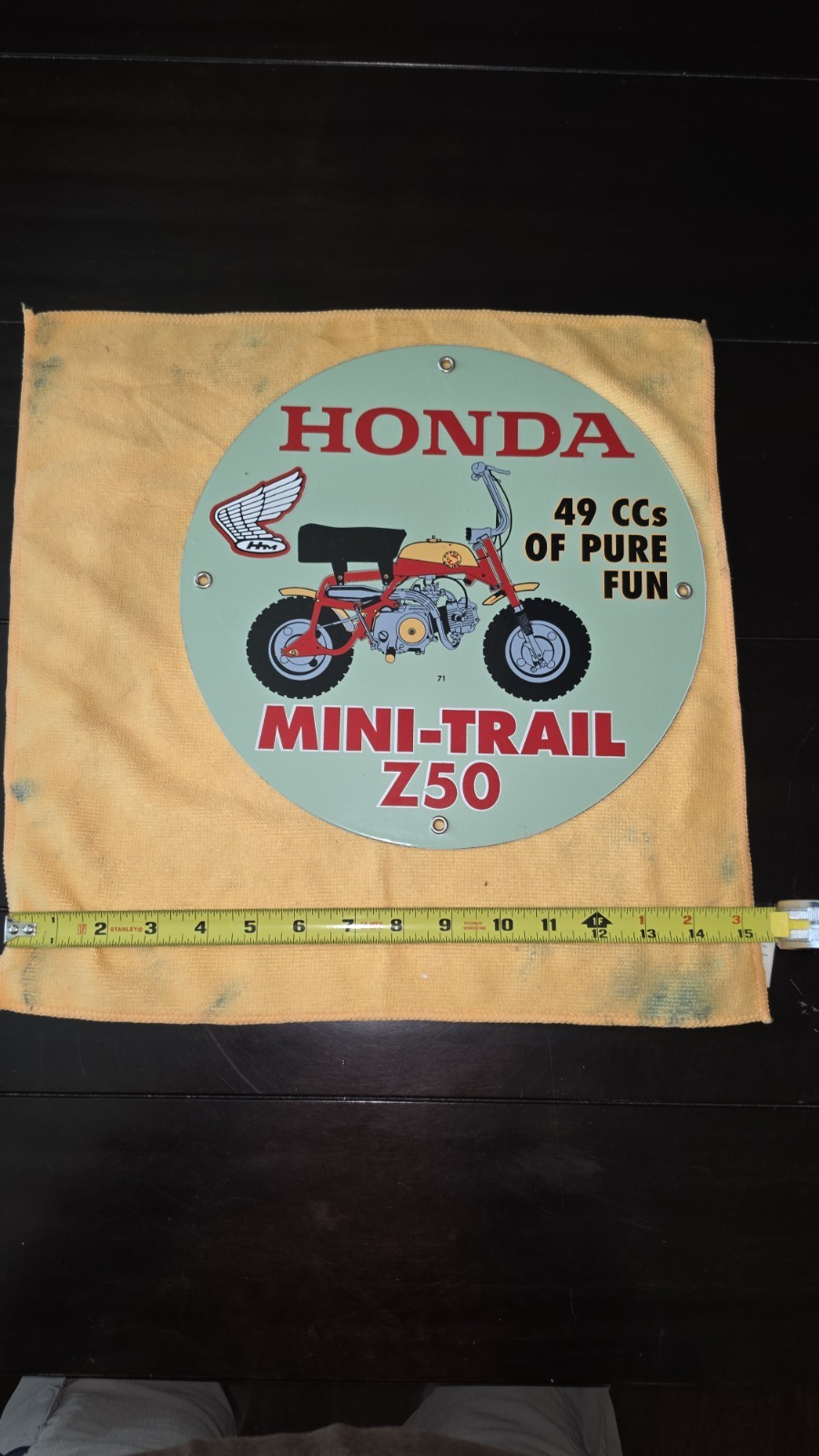 VINTAGE ORIGINAL HONDA MINI TRAIL Z50 PORCELAIN SIGN 12\