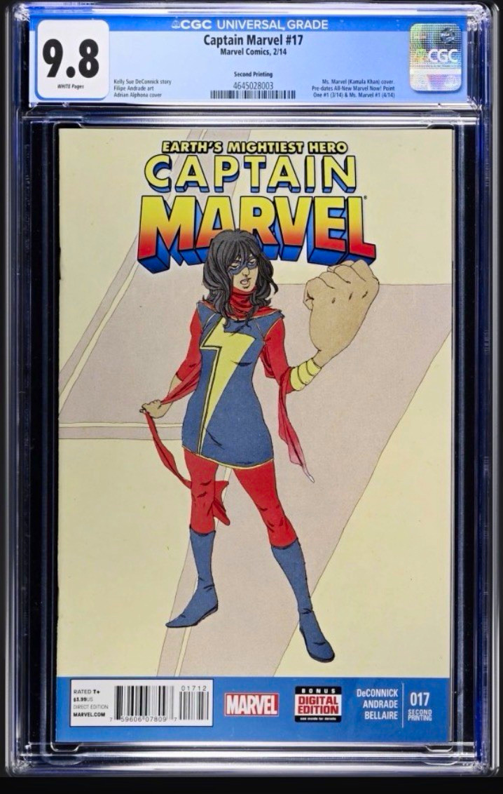 Marvel Captain Marvel #17 (2014) CGC 9.8 Near Mint/Mint Second Printing