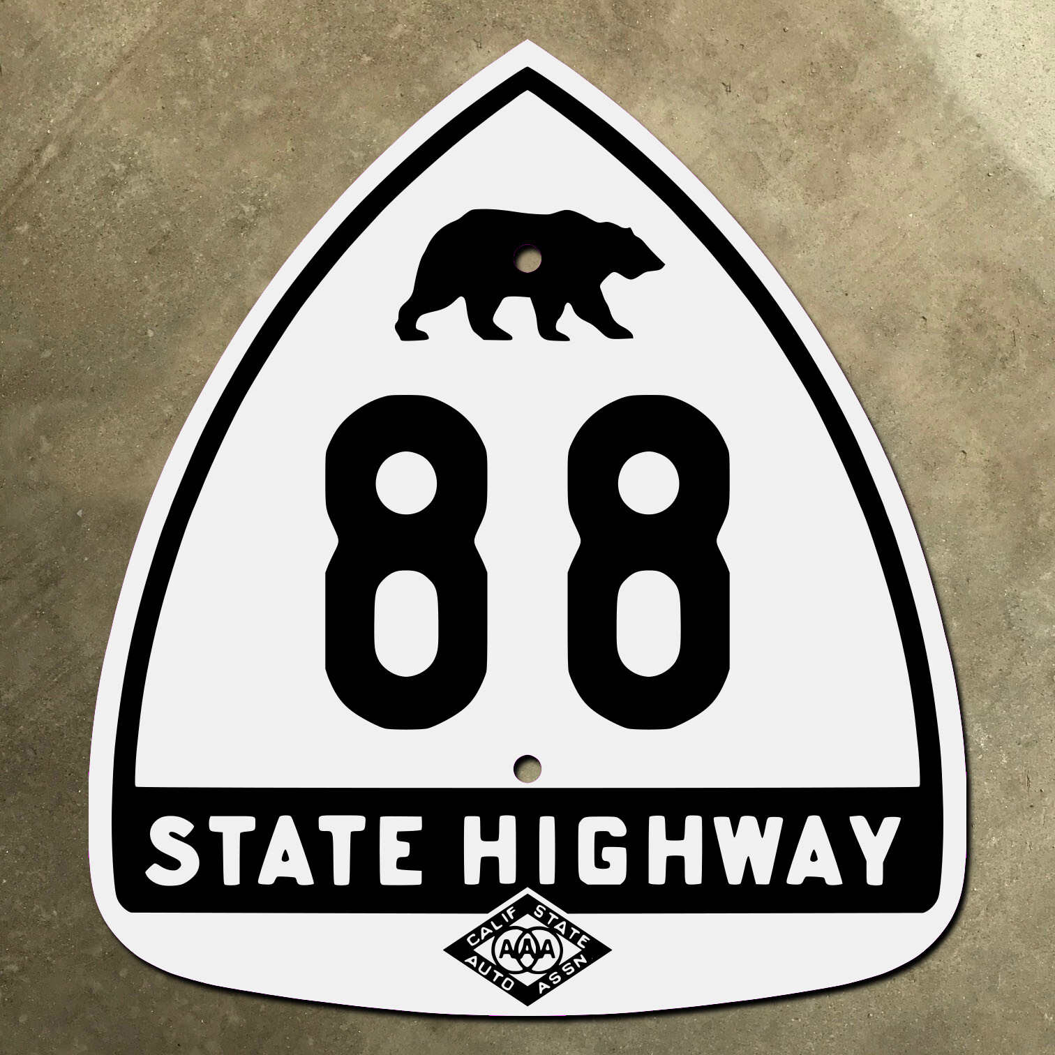 California CSAA bear route 88 highway road sign auto club AAA Carson Pass Sierra