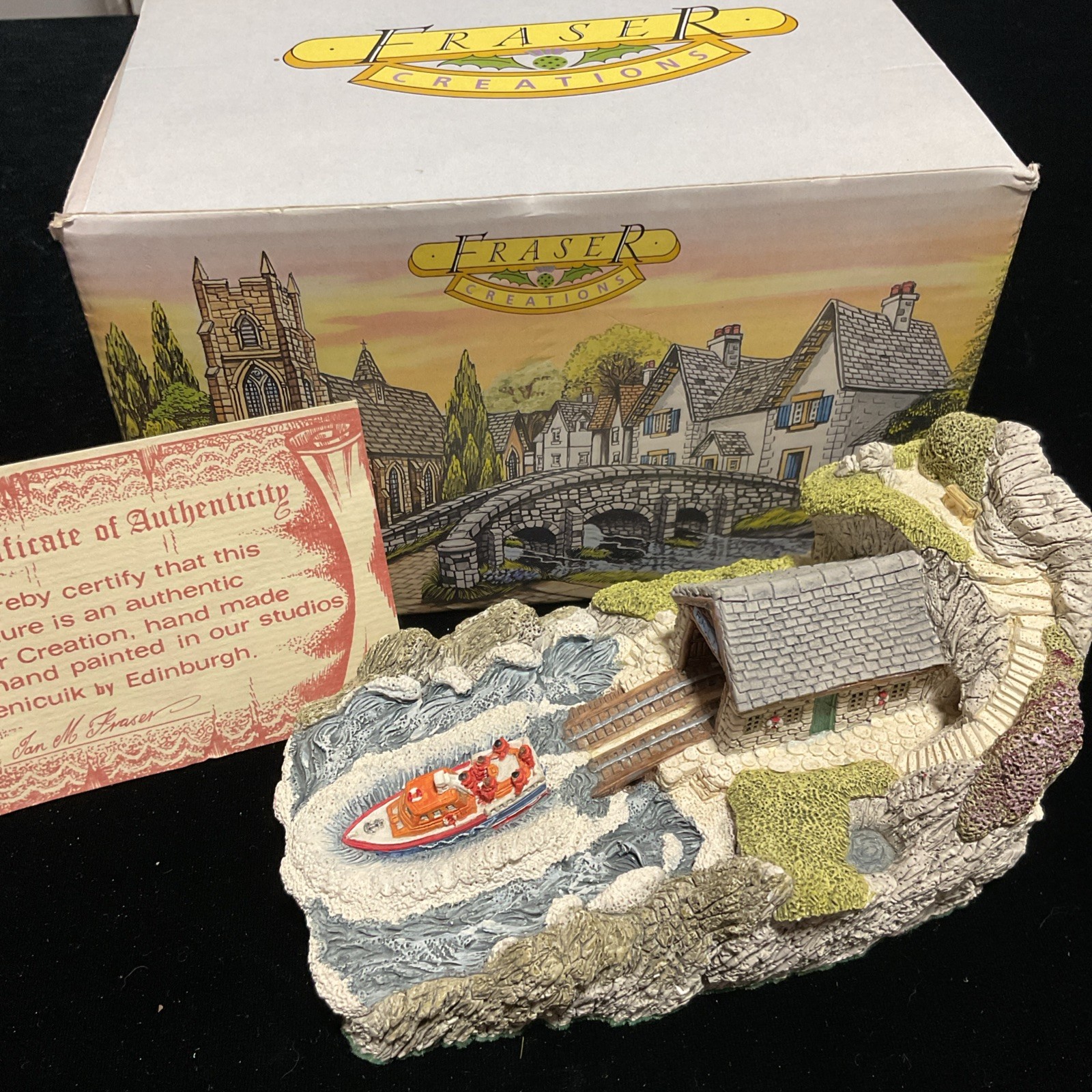 Fraser Creations- The Light boat house Handmade in Scotland - With box and coa 