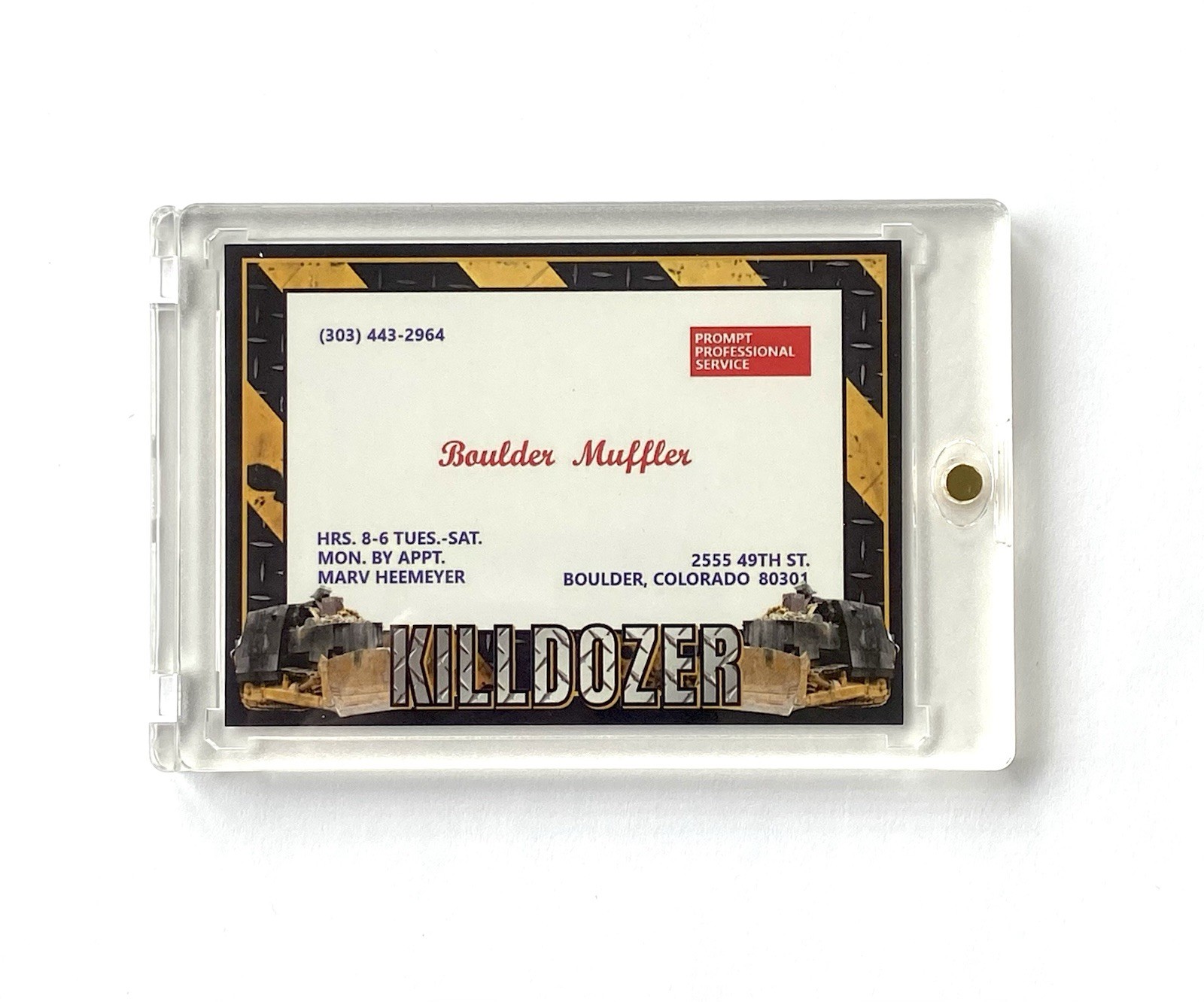 KILLDOZER “Boulder Muffler” Custom  Card In Collector’s Case * Marvin Heemeyer