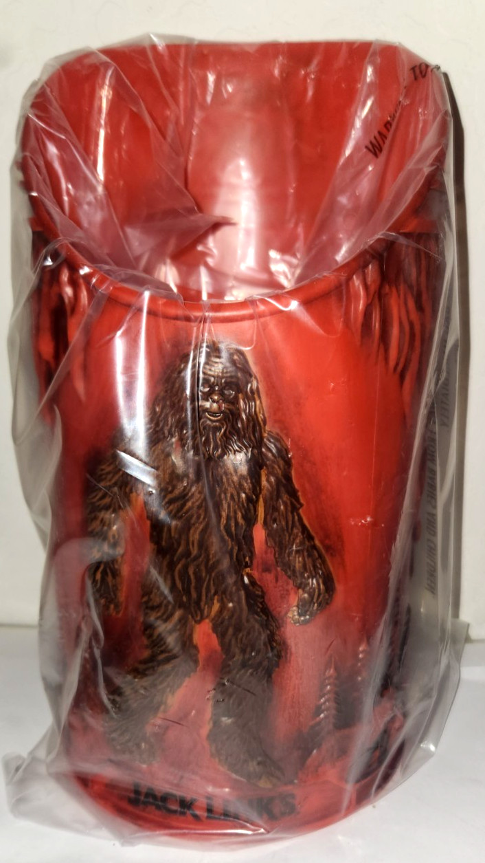 RARE Jack Links Beef Jerky Orange Plastic Display Sasquatch Advertising Canister