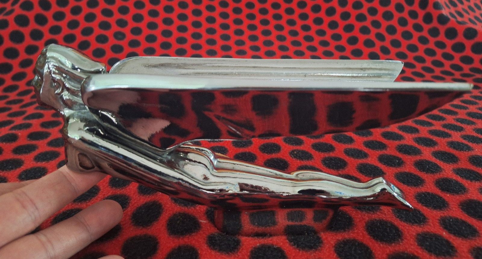 Rare Antique Vintage Car Hood Ornament Winged Woman Angel  Hot Rod Rat Goddess