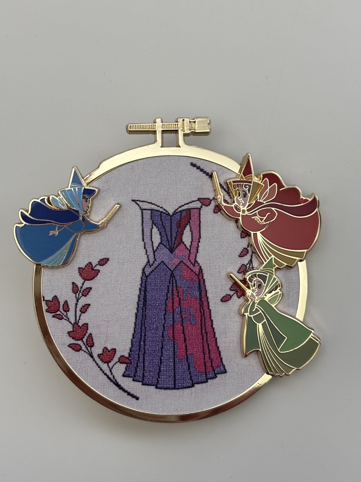 Disney Pin Good Fairies Sleeping Beauty Cross Stitch PALM LE 500 PP191374