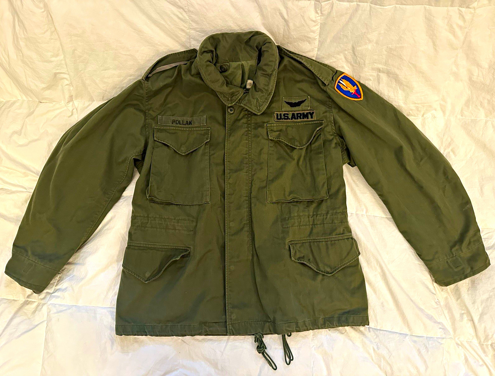 Vtg 1967 Alpha Industries M-65 Field Jacket Medium Short Silver Zipper OG107