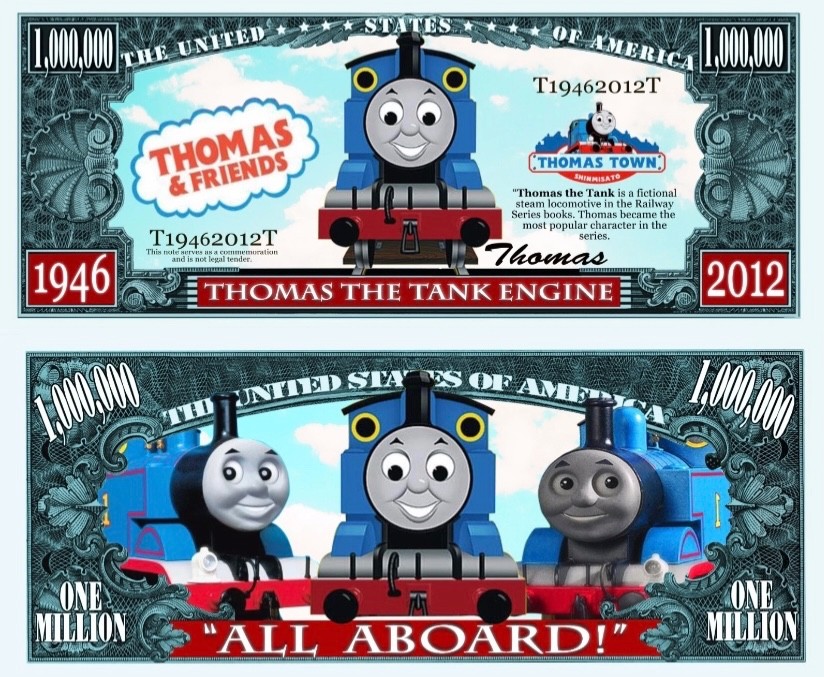 40 Pack Thomas Train and Friends Dollar Bill Collectible Novelty Money Banknotes