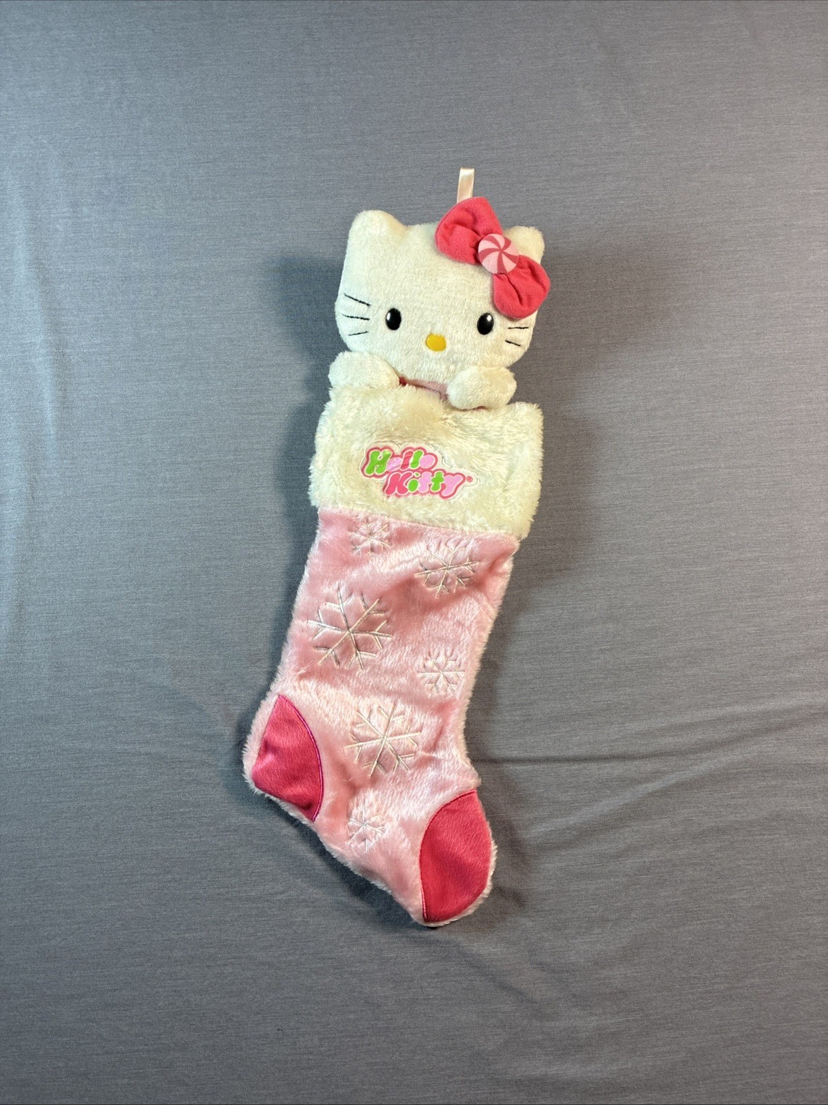 2011 Kurt Adler Sanrio Hello Kitty 20” Christmas Stocking Pink Snowflakes