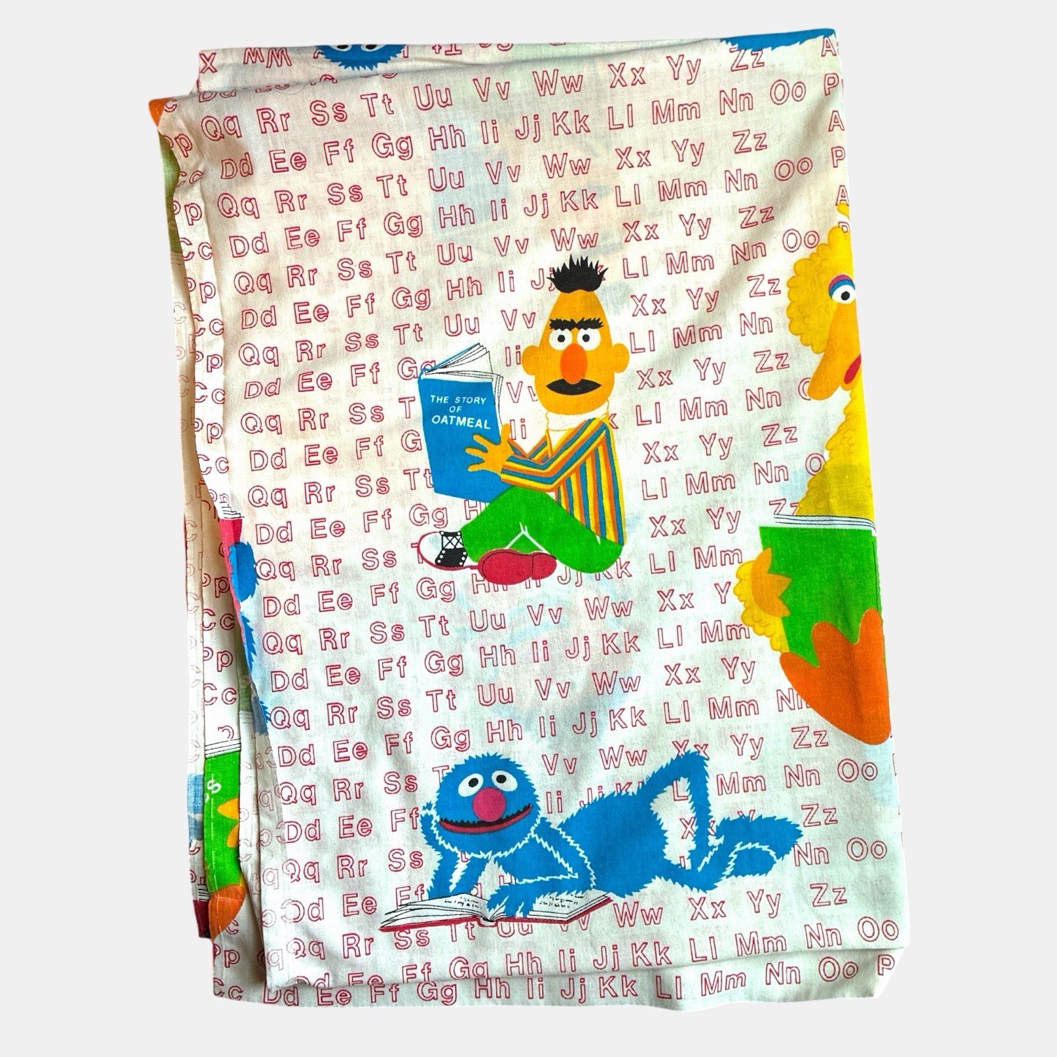 Vtg  Sesame Street Muppets 1970's complete twin bed bedding set Alphabet ABC's