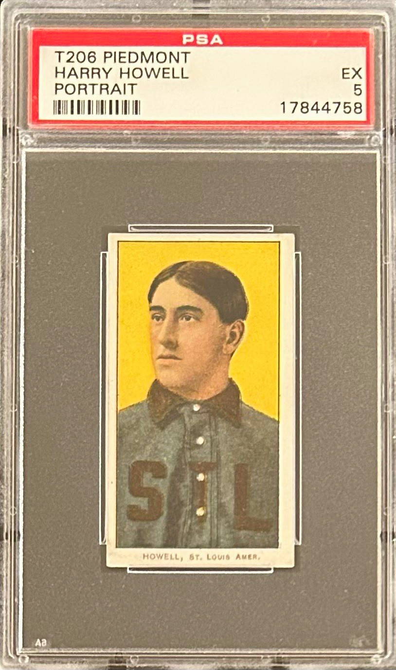T206 Piedmont Harry Howell Portrait Baseball Tobacco Card PSA 5 EX