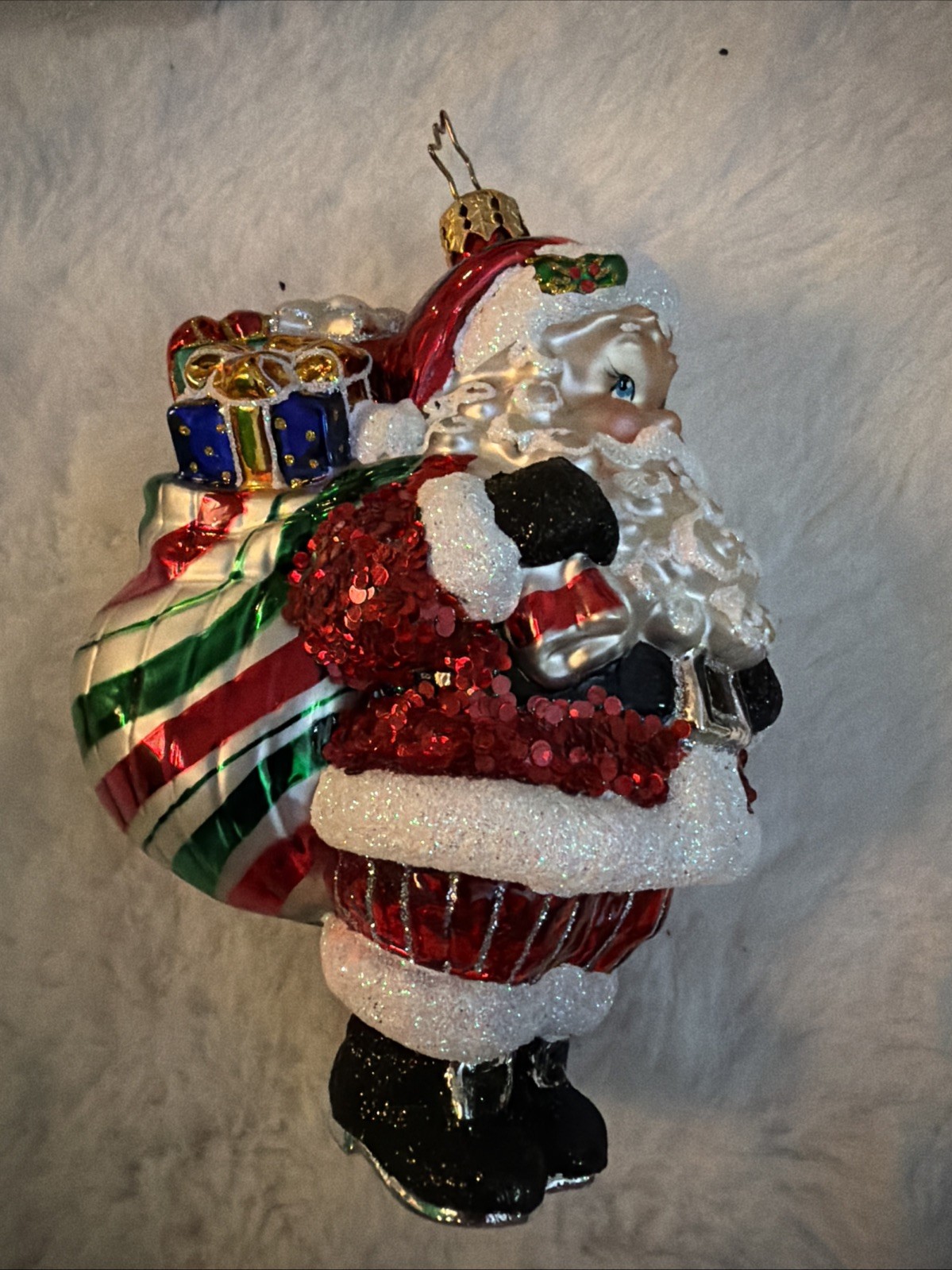 Christopher Radko Glass Christmas Ornament Santa Claus