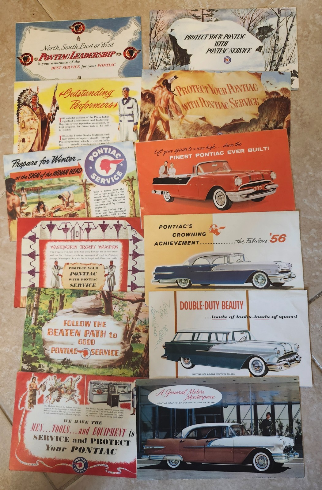 Lot 23 Vintage 1950s Pontiac Nebraska Dealer Sales Brochures Advertising Foldout