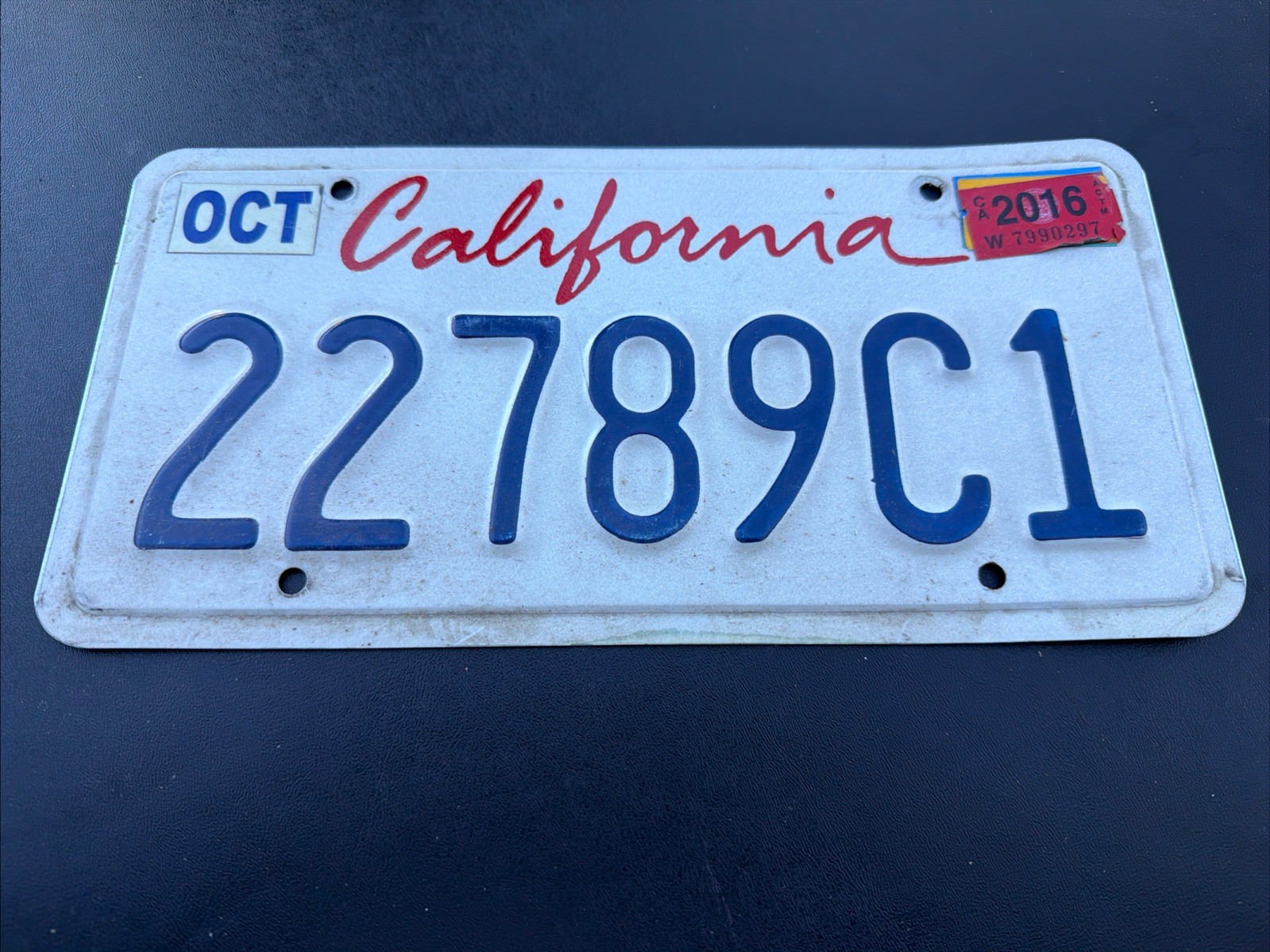 California CA License Plate Golden State Tag 22789C1 Vtg Lipstick