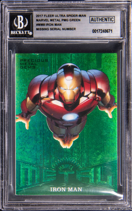 2017 ULTRA PRECIOUS METAL GEMS PMG GREEN IRON MAN MISSING SERIAL #MM8 BGS AUTH