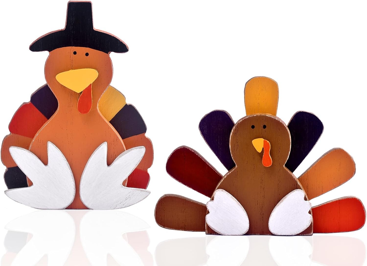 Thanksgiving Turkey Decor, 2PCS Fall Tabletop Wooden Signs for Home, 2pcs Thanksgiving Turkey Decor, 2PCS Fall Tabletop Wooden Signs for Home, 2pcs