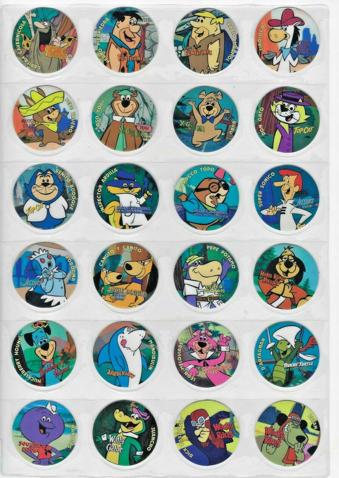 TAZOS HANNA BARBERA Full Set 30/30 PERU 2020 POGS FLIPS Flintstones Top Cat