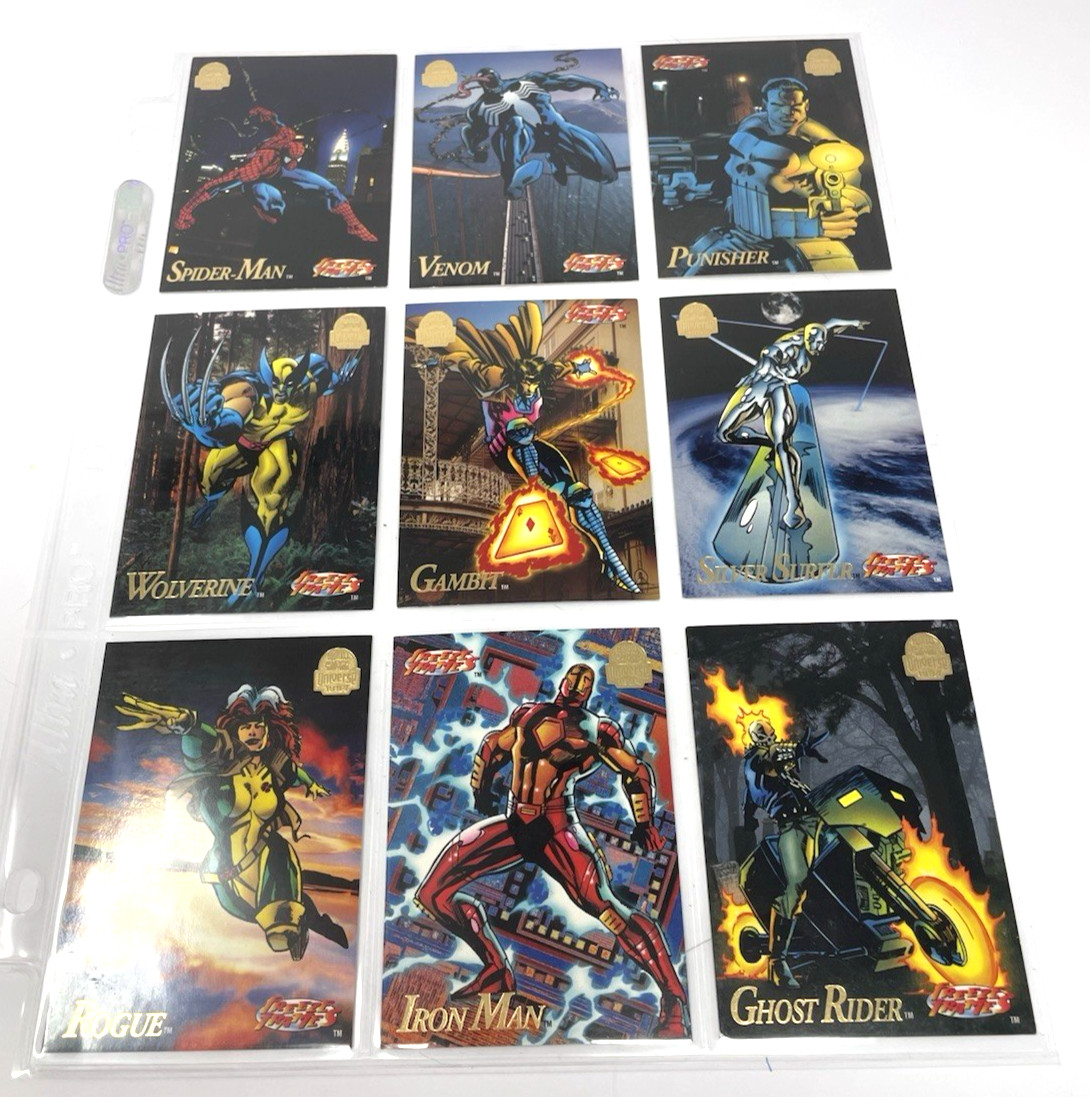 1994 Marvel Universe Freeze Frames Complete 9 Card Set Punisher Wolverine Gambit