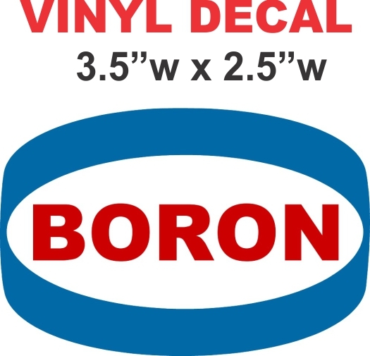 Vintage Oval Boron Gasoline Vinyl Decal
