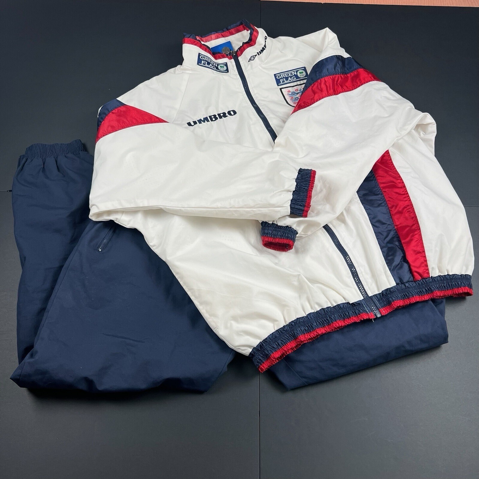 Authentic Original Umbro England 1998 Tracksuit Jacket and Bottoms Men XL (1952)