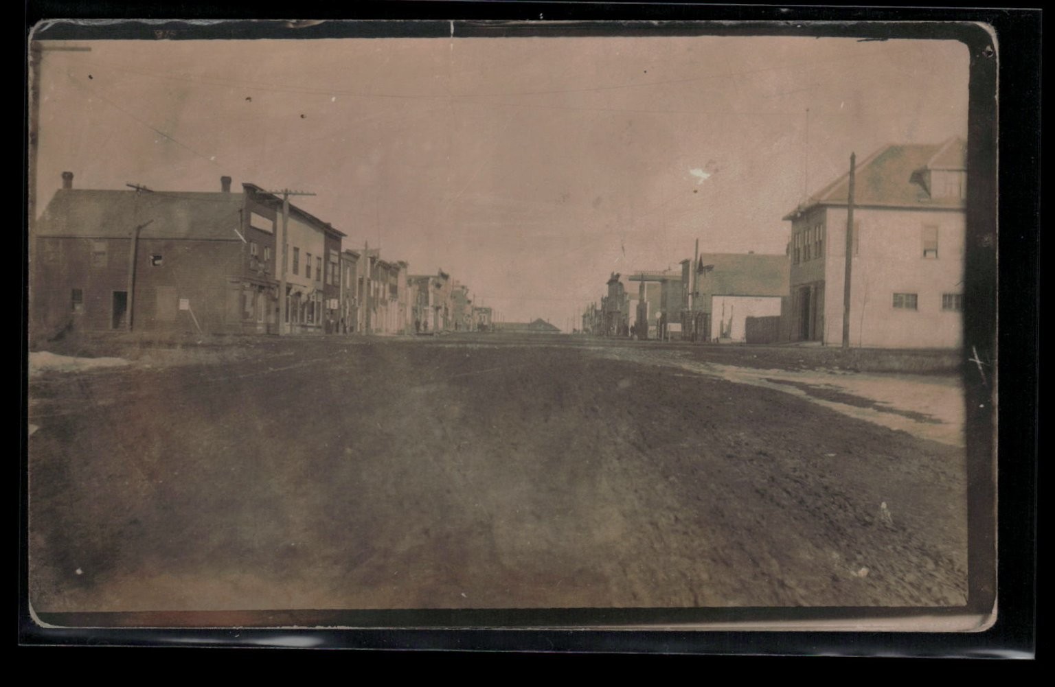 RPPC Early 1900s Canada Small Town Main Street Dirt Road Storefronts