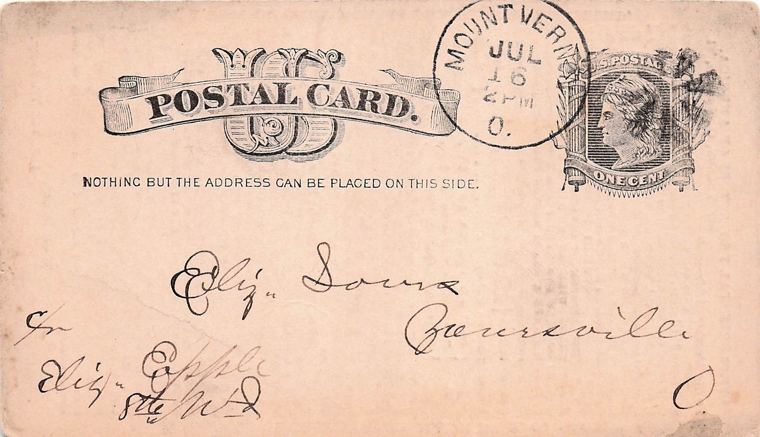 Mount Vernon Ohio Office Oriental Protectors Insurance Benefit Notice Card K24