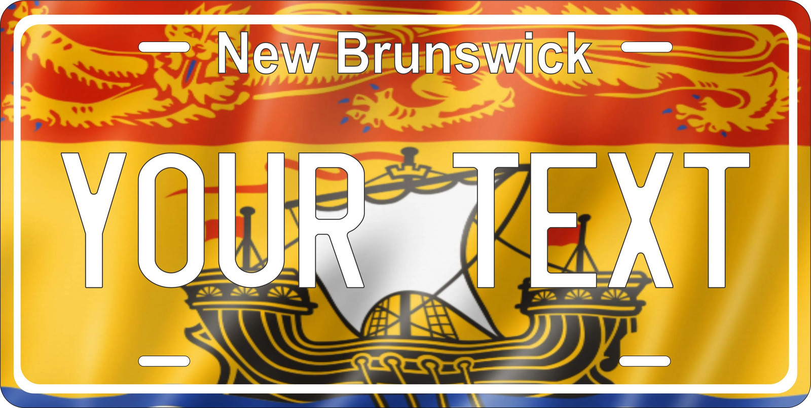 New Brunswick Flag Wave Canada Novelty License Plate Custom Auto Bike Motorcycle