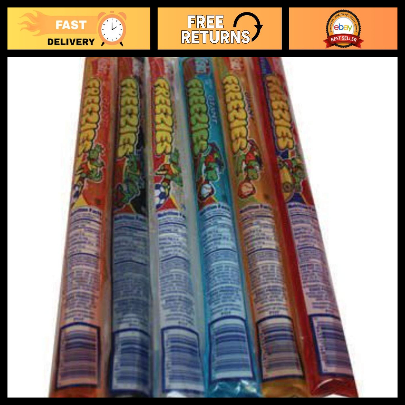 50 Freeze Pops Variety Pack - Refreshing Ice Treats for Summer Fun & Parties
