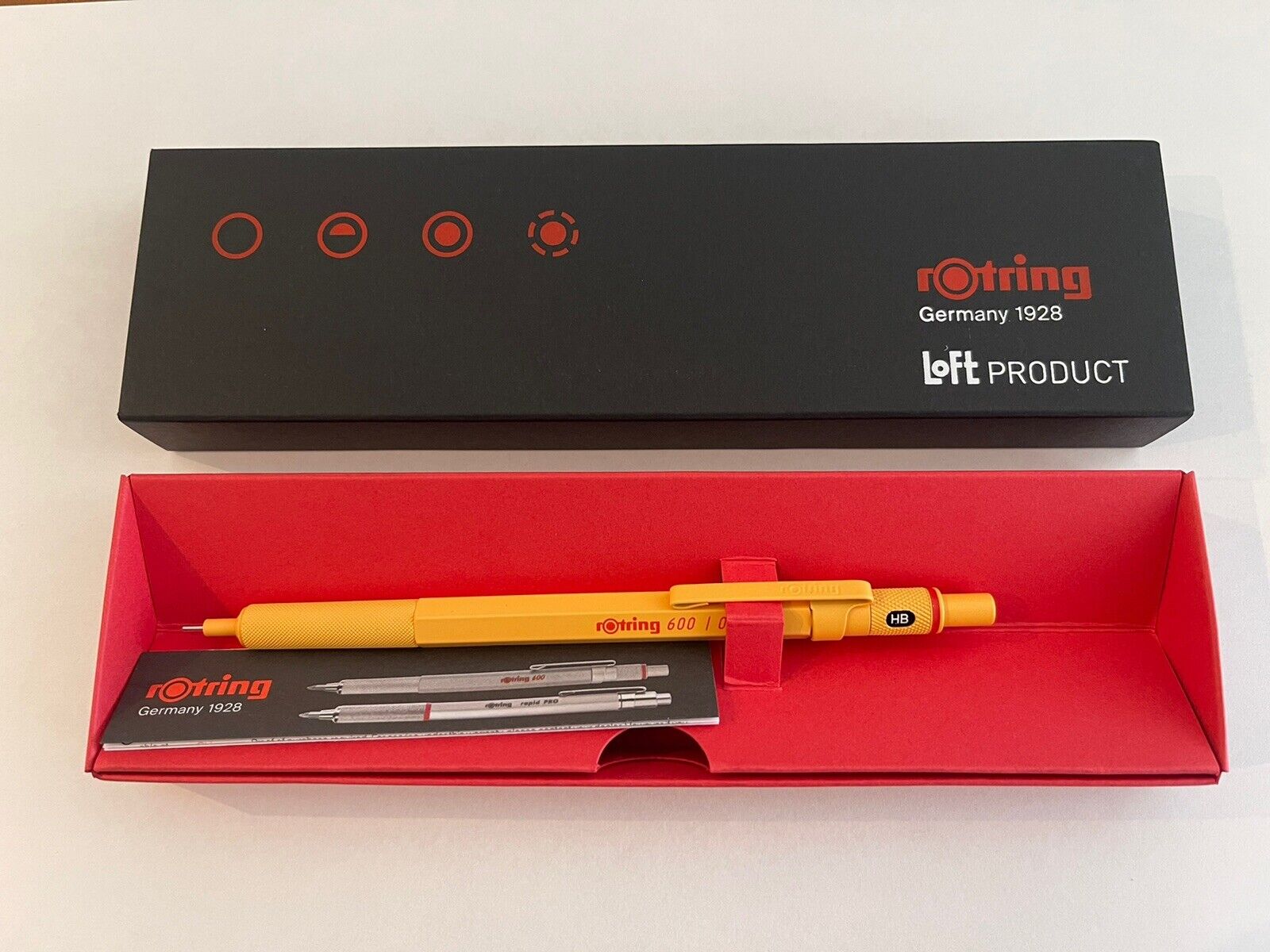 Rotring 600 Loft Limited Matte Yellow Mechanical Pencil 0.5mm w/BOX  NEW