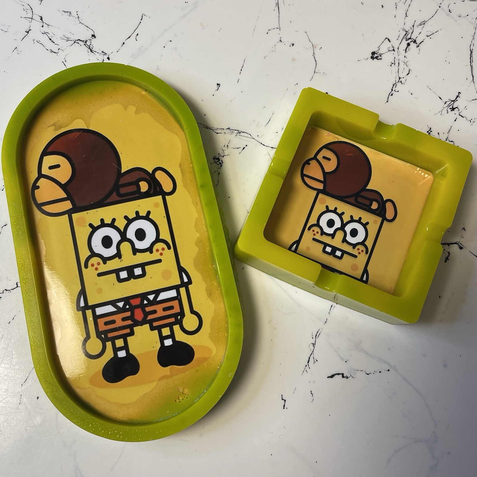 SpongeBob x Bathing Baby Ape Tray Set