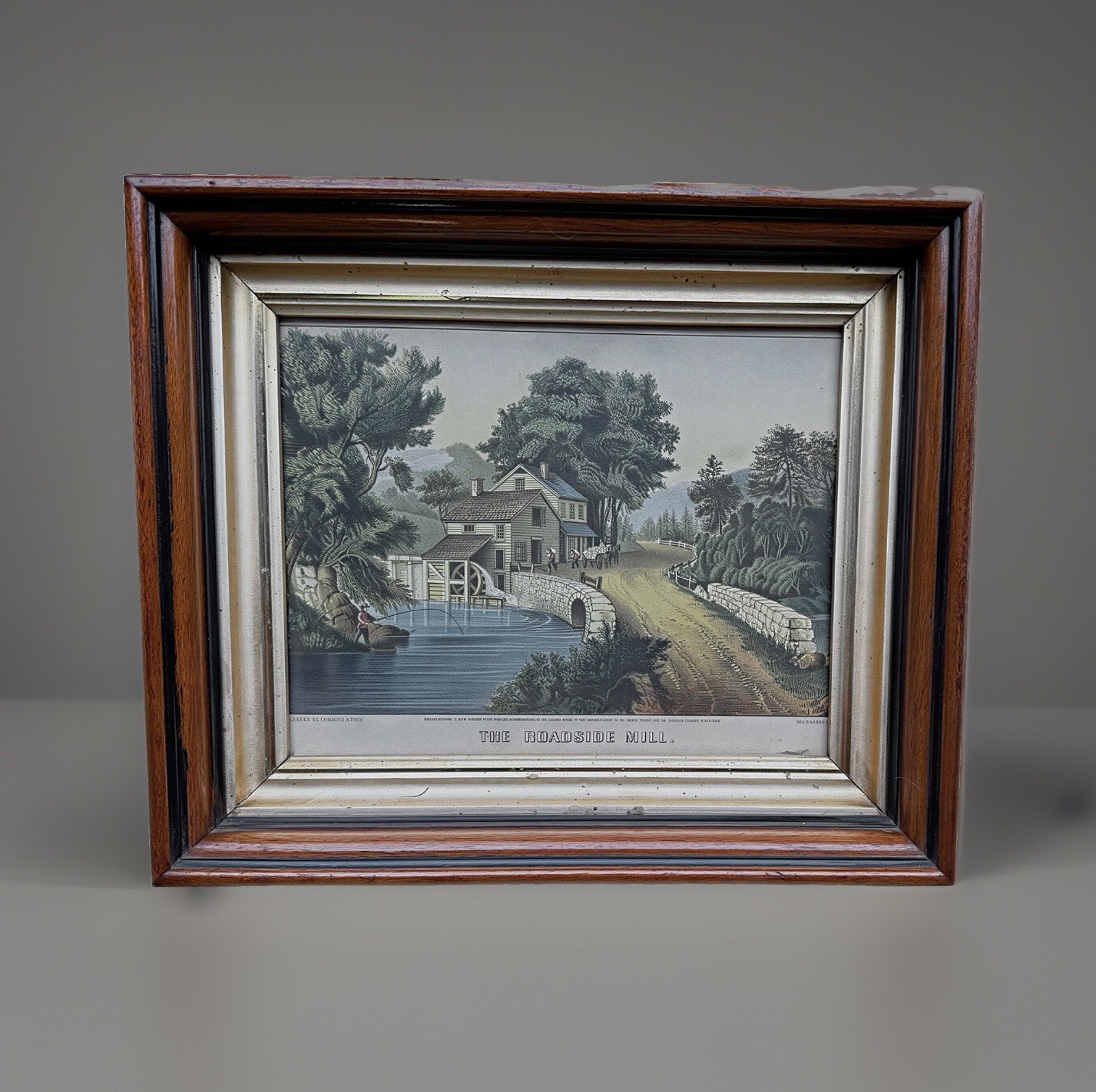 Antique Victorian Deep Walnut Picture Frame w/ Glass C. 1890’s 13\