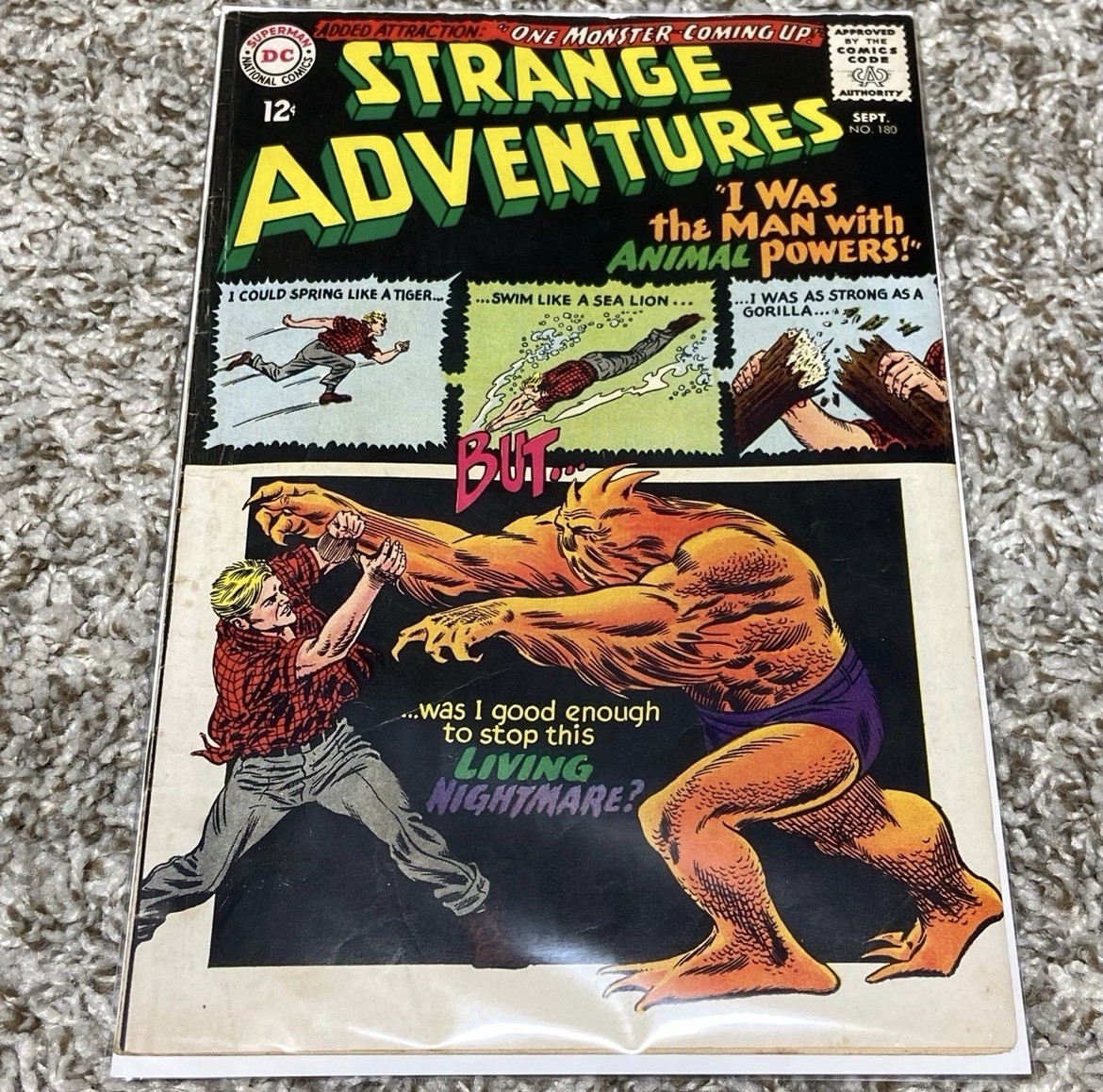 VINTAGE 1965 DC COMICS Key Strange Adventures 1st App Animal Man Silver Age #180