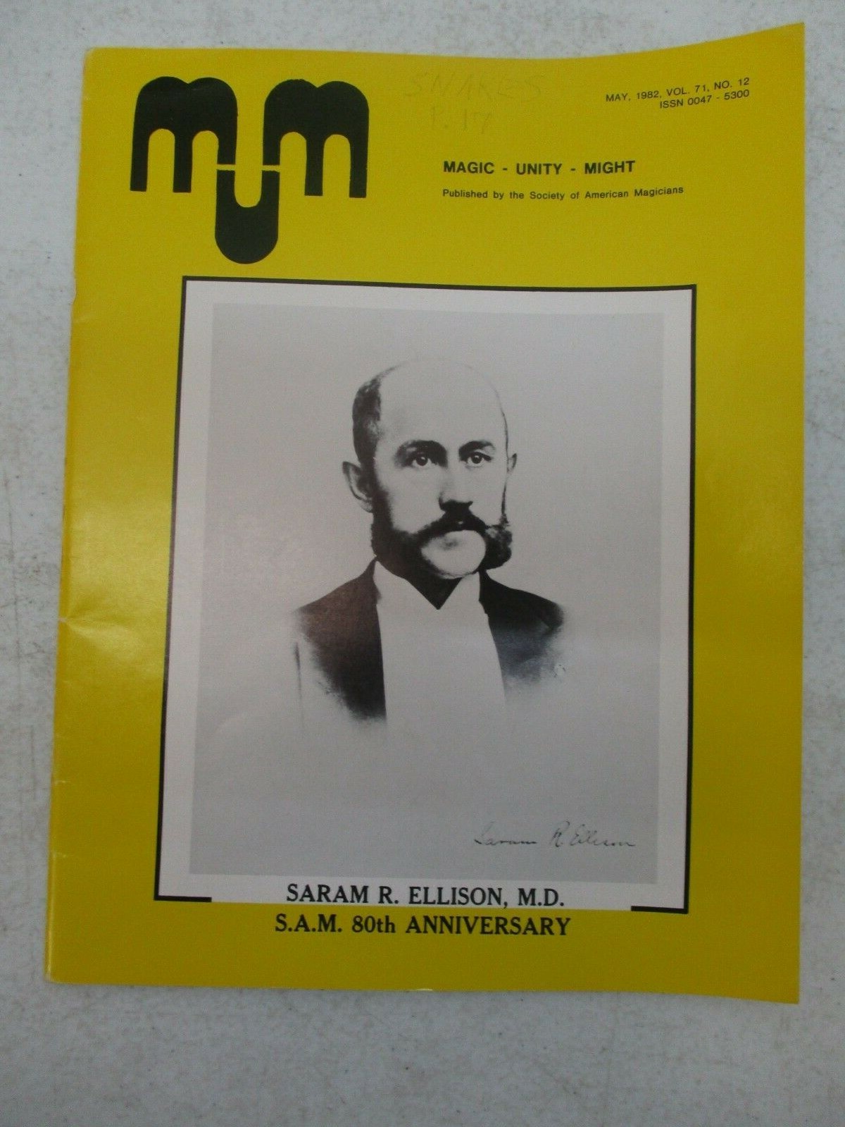 MUM MAGAZINE MAY 1982 SARAM R. ELLISON MAGIC UNITY MIGHT MAGICIAN VINTAGE RETRO