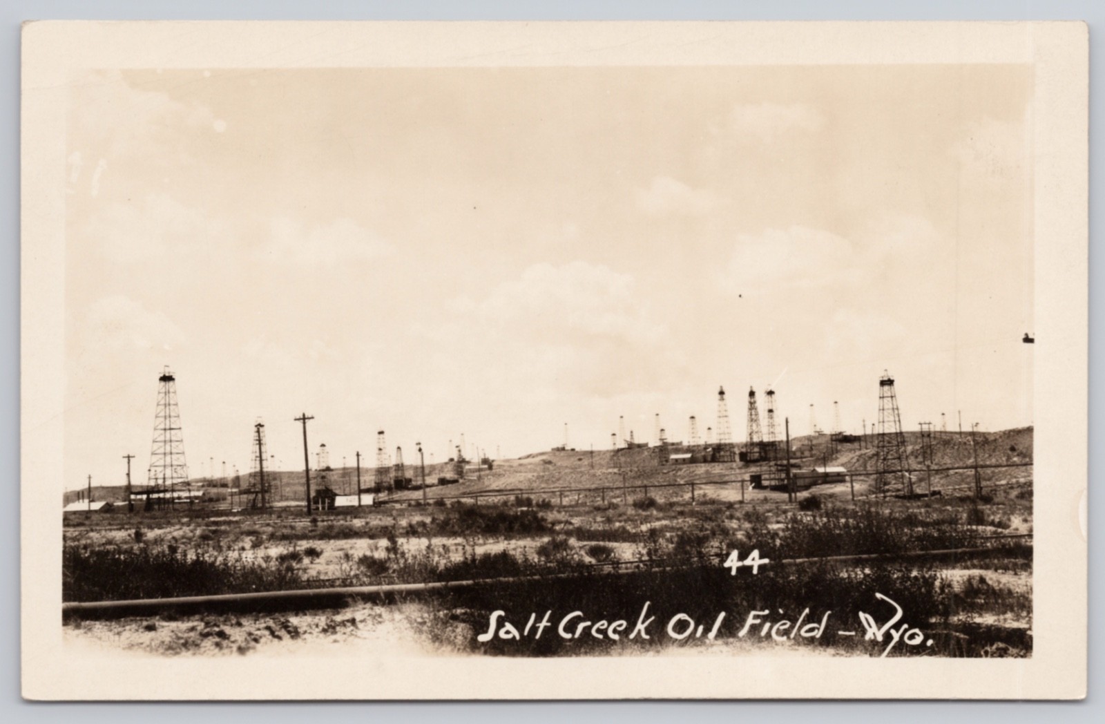 Salt Creek Oil Field Wyoming Derricks RPPC No 44 c1926-1940s