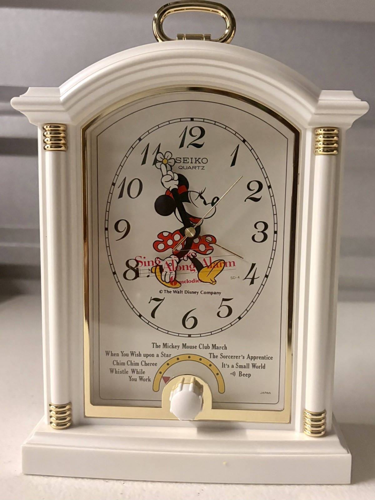 Vintage Seiko Quartz Disney Musical Minnie Mouse Alarm Mantle Clock 1990s