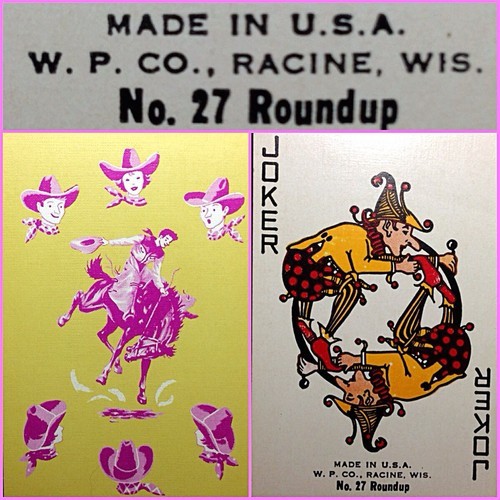 Rare Western Publishing Co. Deck of Linen Playing Cards, “Roundup”, Near Mint