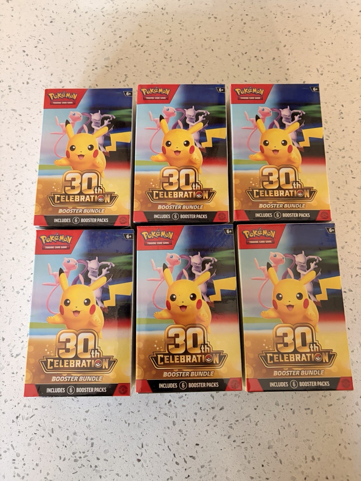 30th Anniversary Pokemon Booster Bundle LOT OF 6 Sealed and New Condition
