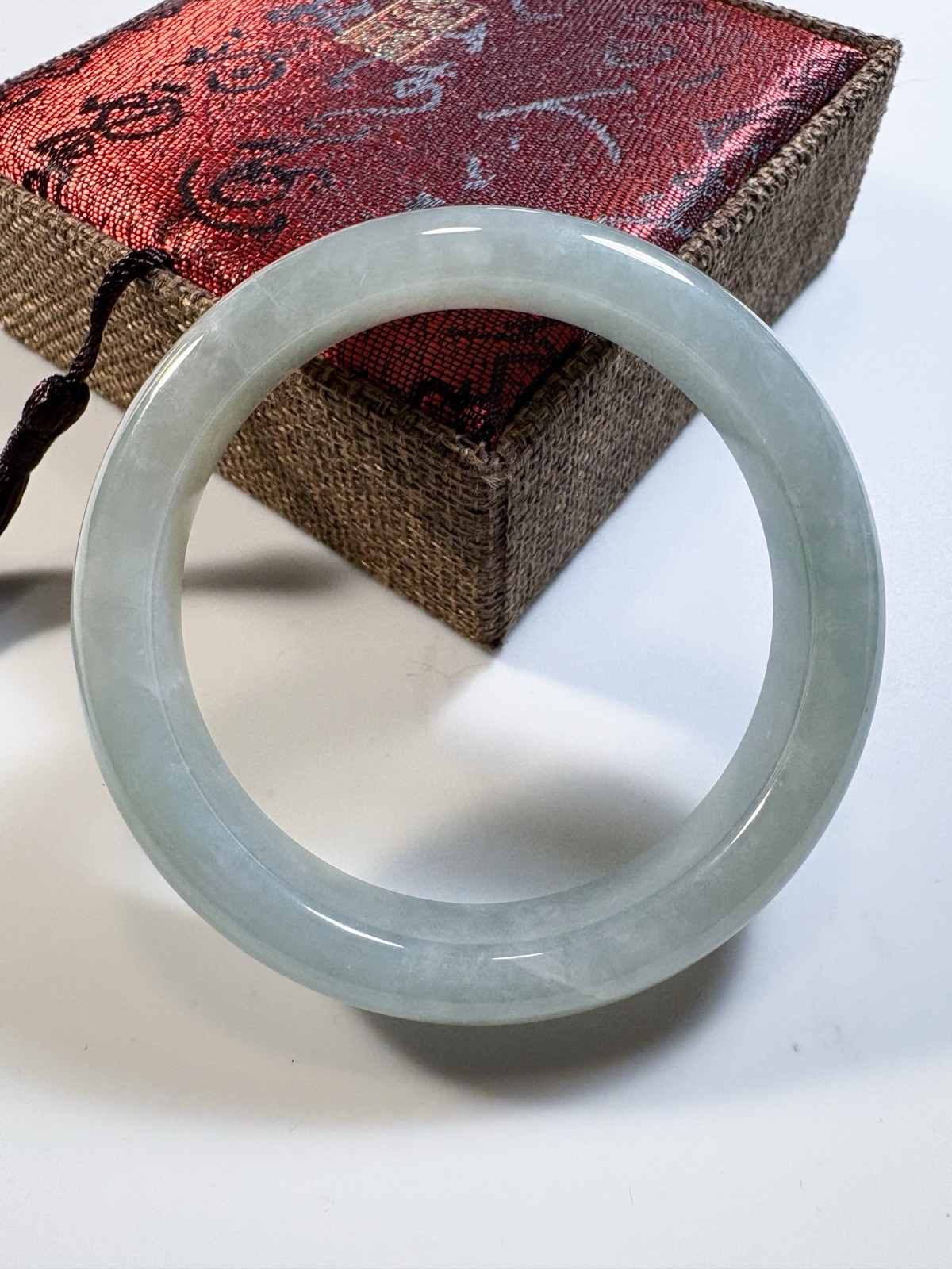 Green Jadeite Jade Bangle. Translucent. Grade A Untreated Natural. 60mm Phi Thuý