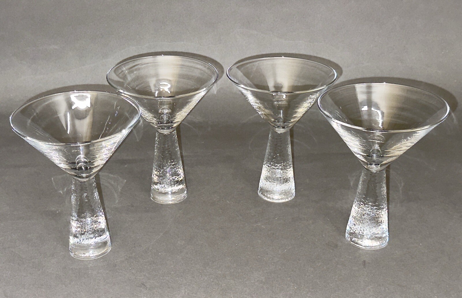 Stunning Vintage of Four Artland Prescott Martini Glass  Ice/White Frosted Stem