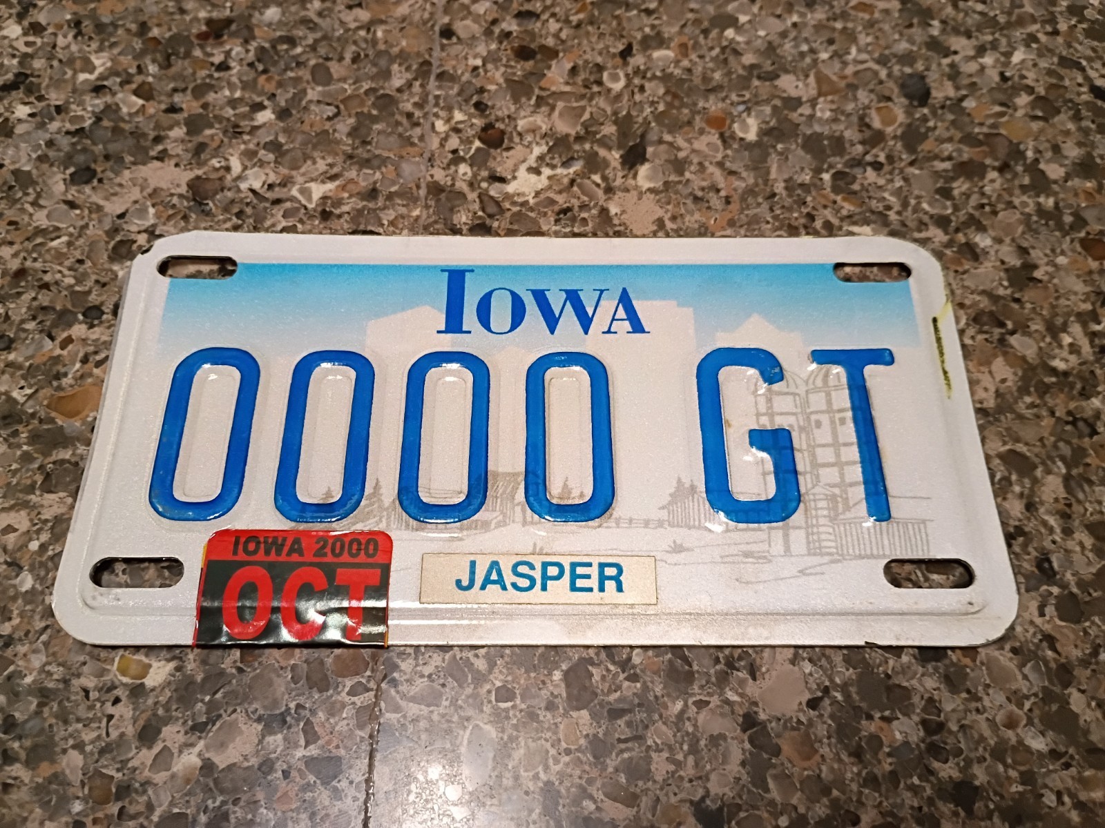 Vintage Motorcycle License Plate IOWA 2000 
