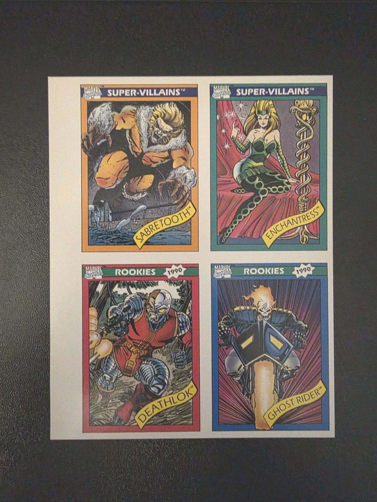 1990 Marvel Comics Diamond Previews UNCUT 4-Card Panel Promo Sheet VERY SCARCE
