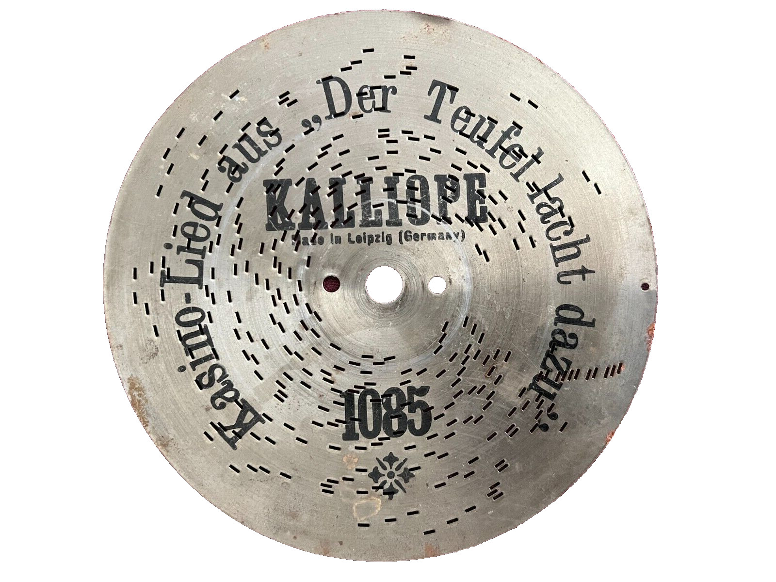 Antique Music Box Tin Disc 7 Inch Record Kalliope German Pre 1900 Casino Song